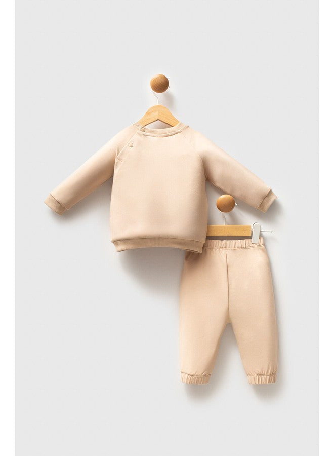 U.S. Polo Assn. Baby Boys 2-Piece Beige Set