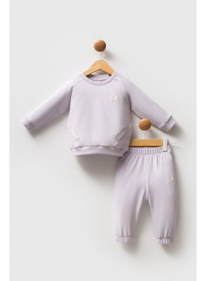 U.S. Polo Assn. Baby Girls 2-Piece Lilac Set