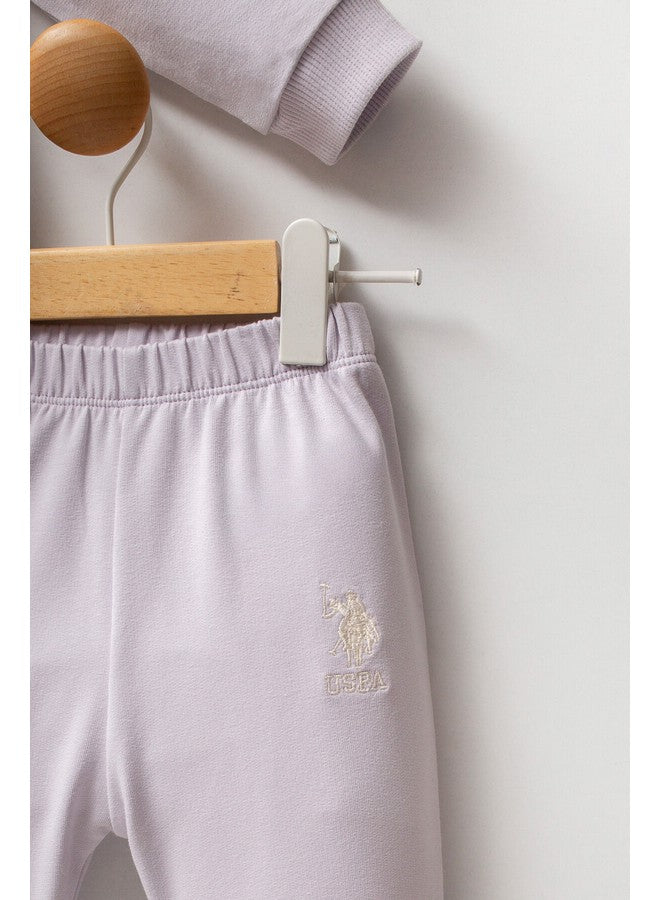 U.S. Polo Assn. Baby Girls 2-Piece Lilac Set