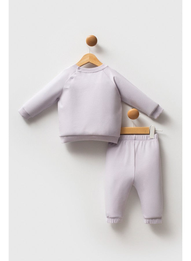 U.S. Polo Assn. Baby Girls 2-Piece Lilac Set