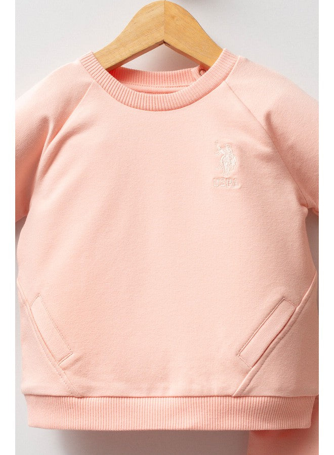 U.S. Polo Assn. Baby Girls 2-Piece Light-Salmon Set