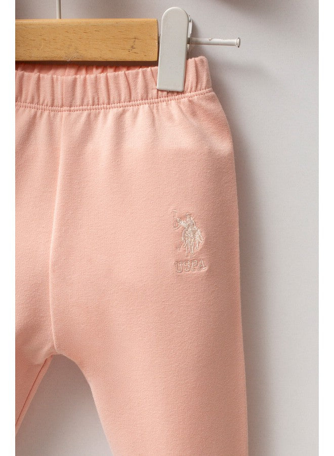 U.S. Polo Assn. Baby Girls 2-Piece Light-Salmon Set