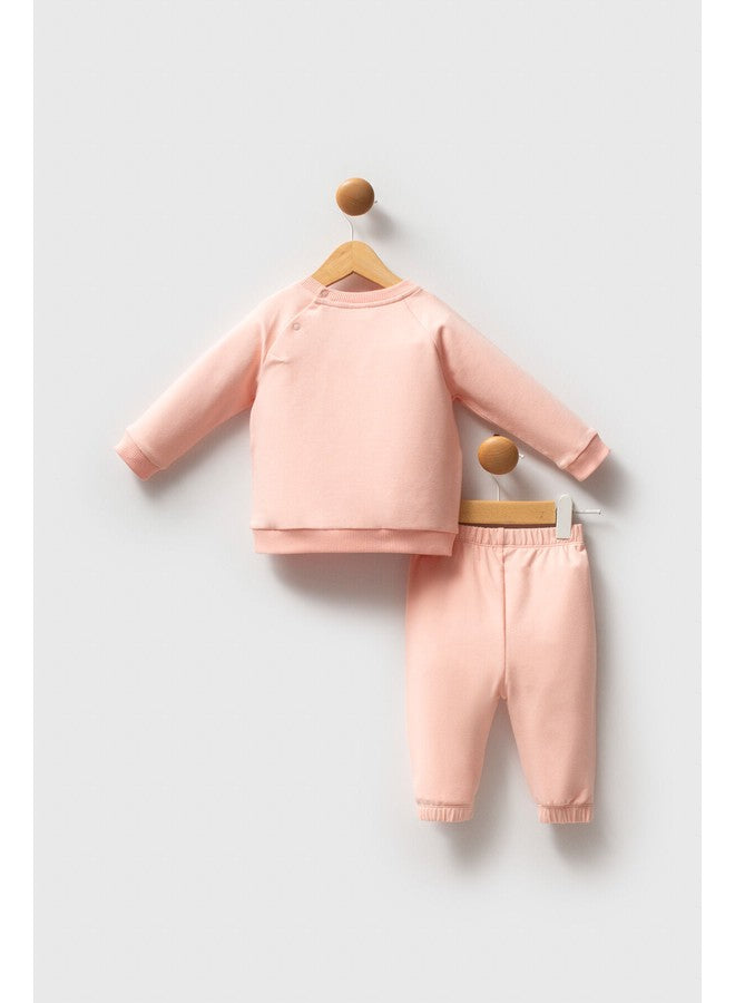 U.S. Polo Assn. Baby Girls 2-Piece Light-Salmon Set