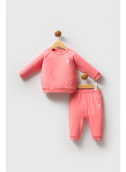 U.S. Polo Assn. Baby Girls 2-Piece Neon-Pink Set