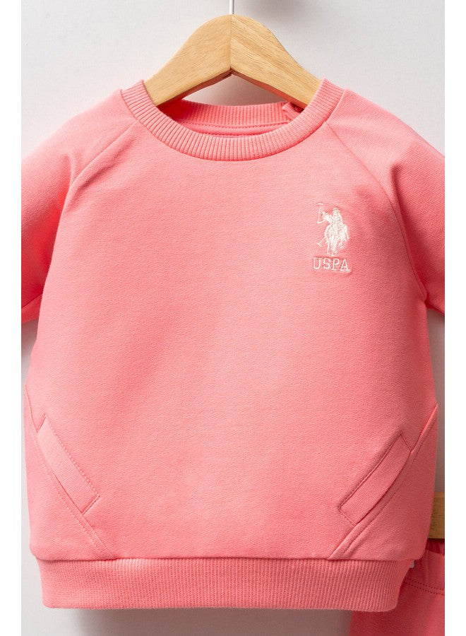 U.S. Polo Assn. Baby Girls 2-Piece Neon-Pink Set