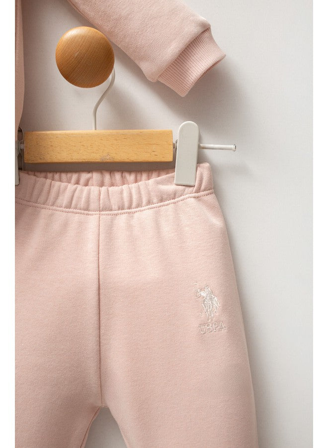 U.S. Polo Assn. Baby Girls 2-Piece Powder-Pink Set