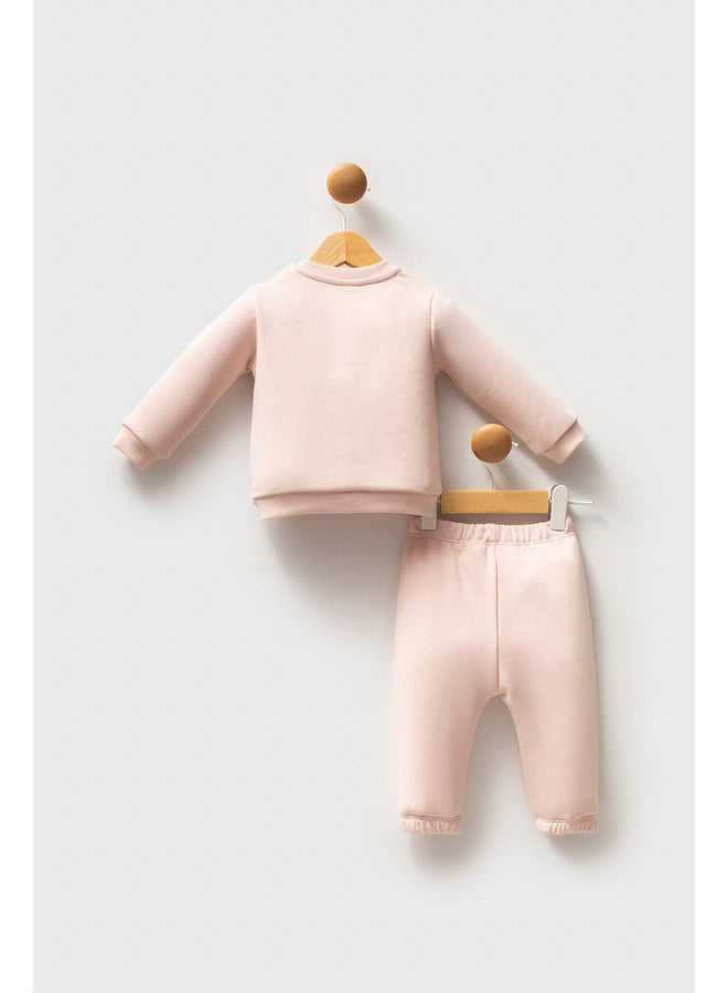 U.S. Polo Assn. Baby Girls 2-Piece Powder-Pink Set