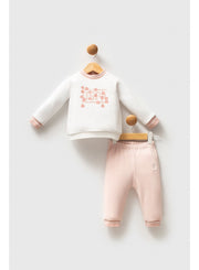 U.S. Polo Assn. Baby Girls 2-Piece White/Pink Set