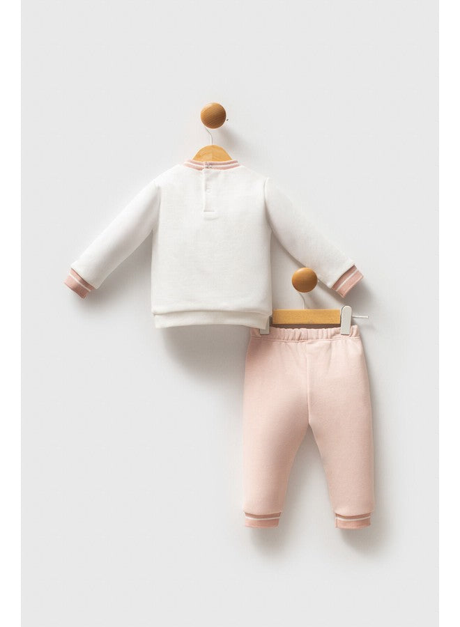 U.S. Polo Assn. Baby Girls 2-Piece White/Pink Set