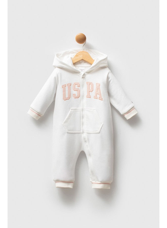 U.S. Polo Assn. Baby Girls White Overalls
