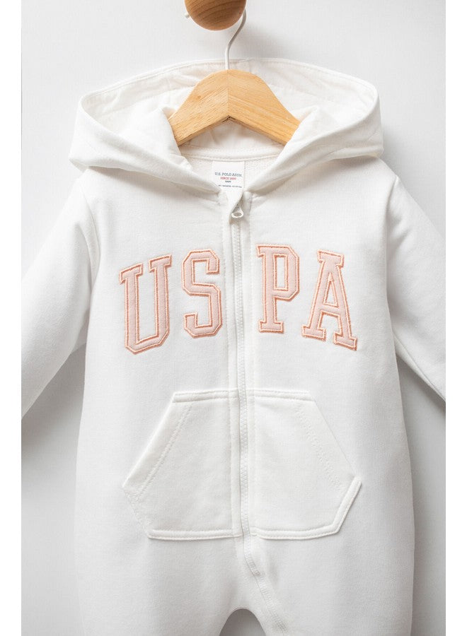 U.S. Polo Assn. Baby Girls White Overalls