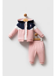 U.S. Polo Assn. Baby Girls 3-Piece Light-Pink Set