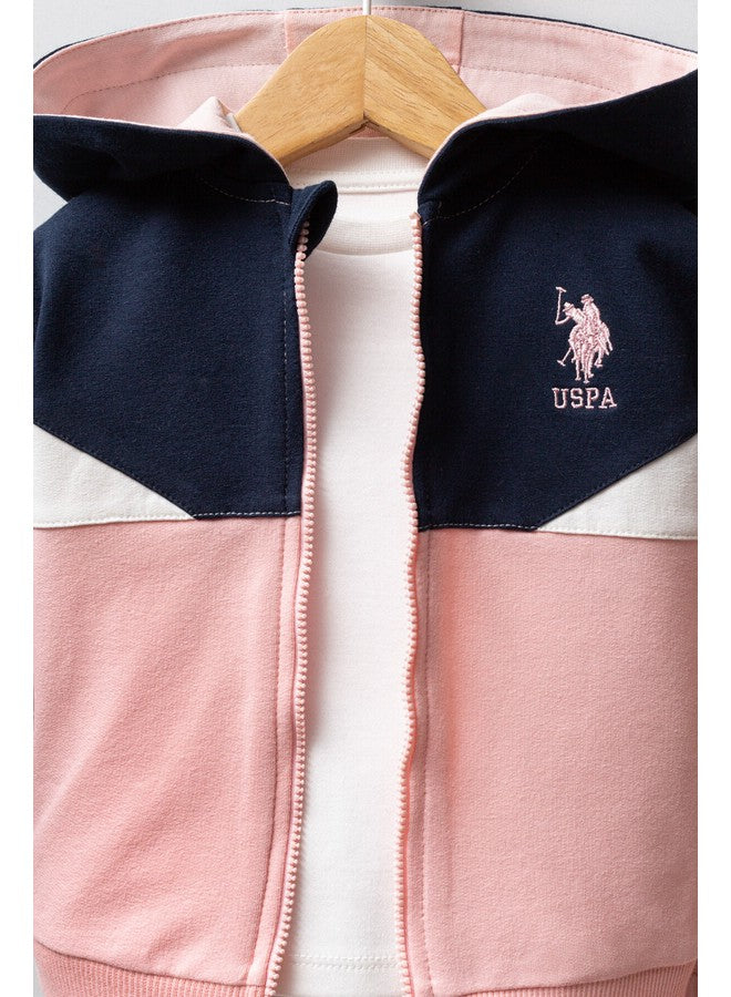 U.S. Polo Assn. Baby Girls 3-Piece Light-Pink Set