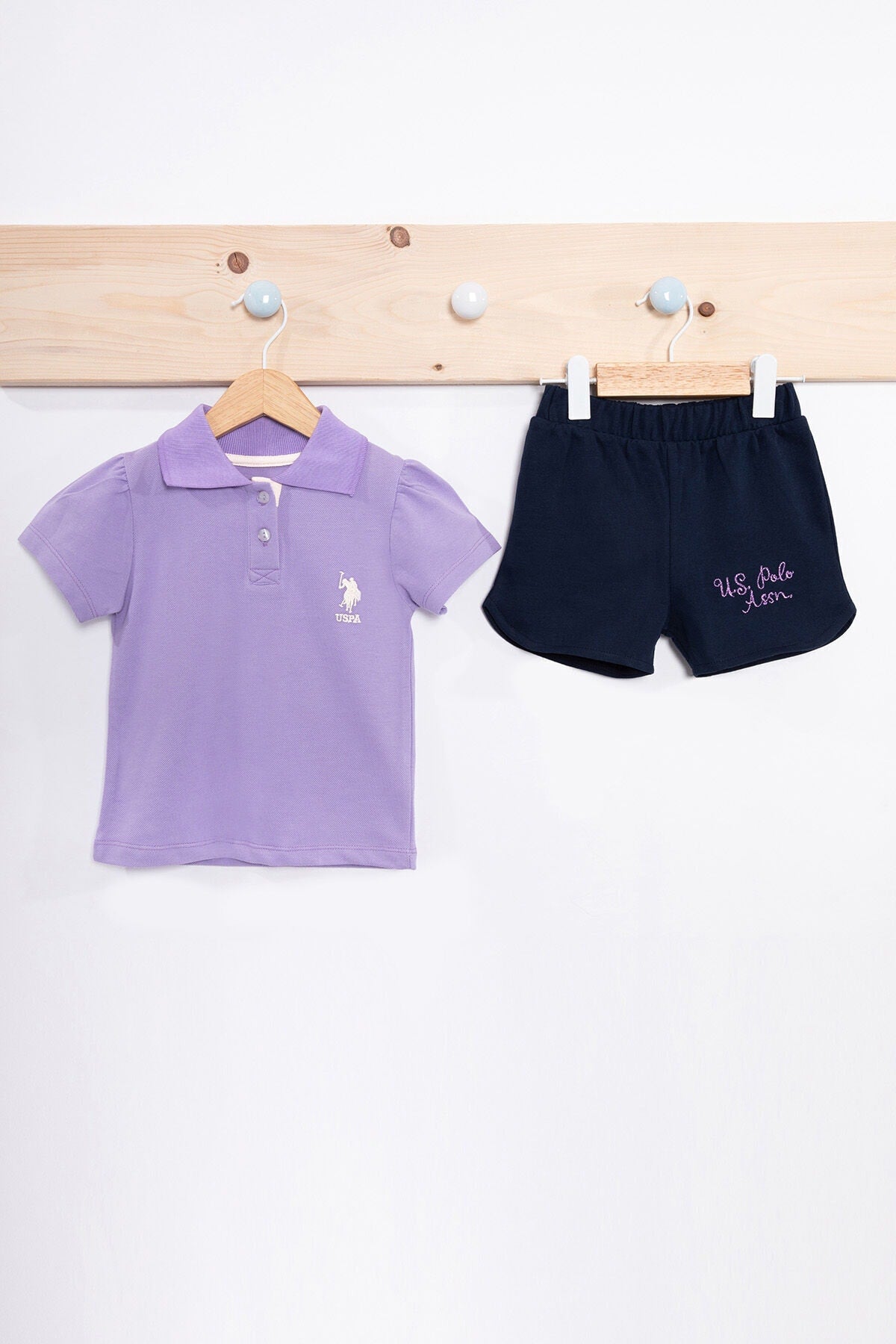 U.S. Polo Assn. Baby Girls Purple Baby Set