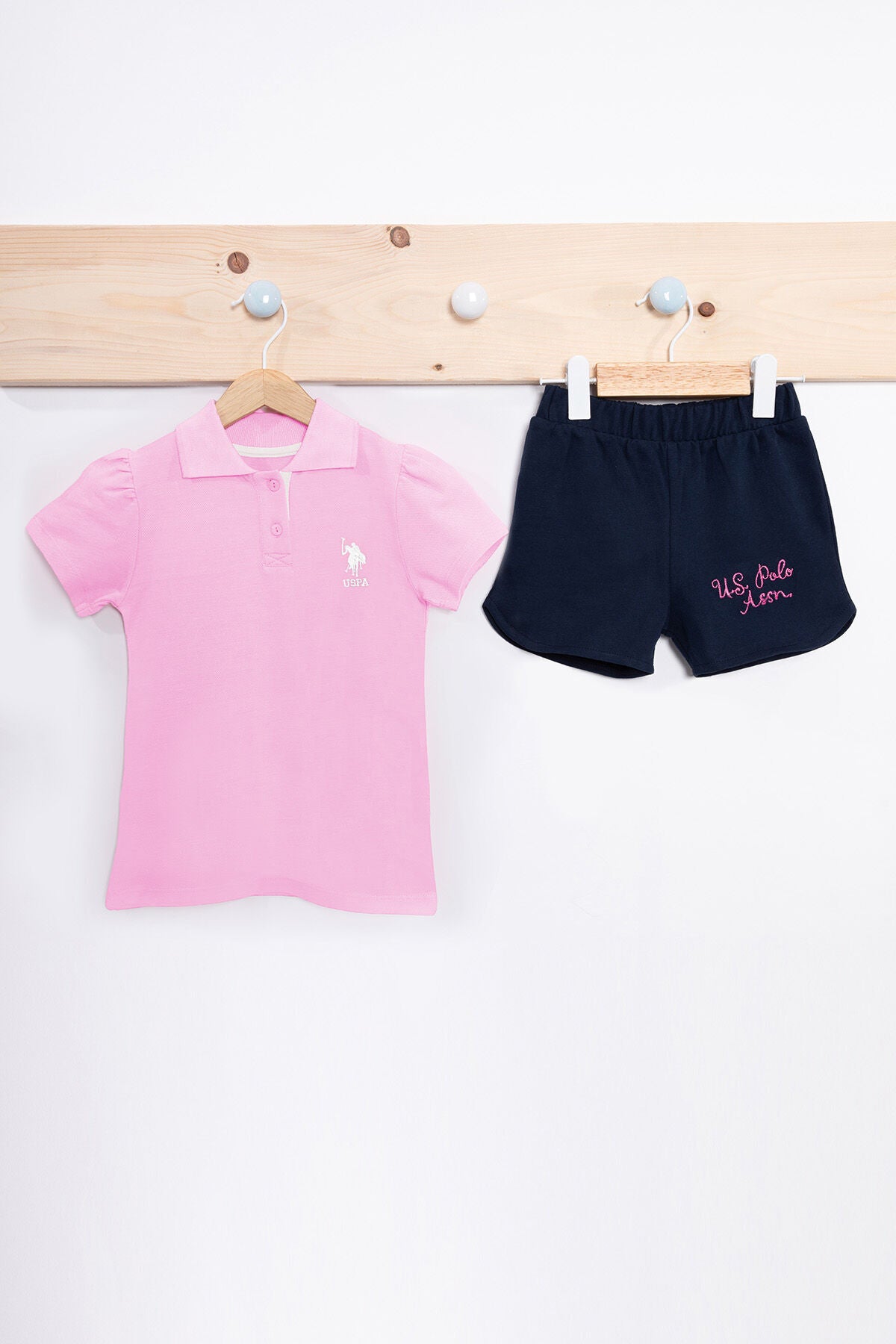 U.S. Polo Assn. Baby Girls Pink Baby Set