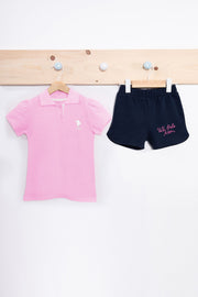 U.S. Polo Assn. Baby Girls Pink Baby Set